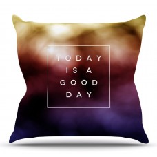 East Urban Home Good Day by Galaxy Eyes Outdoor Throw Pillow HACO9023